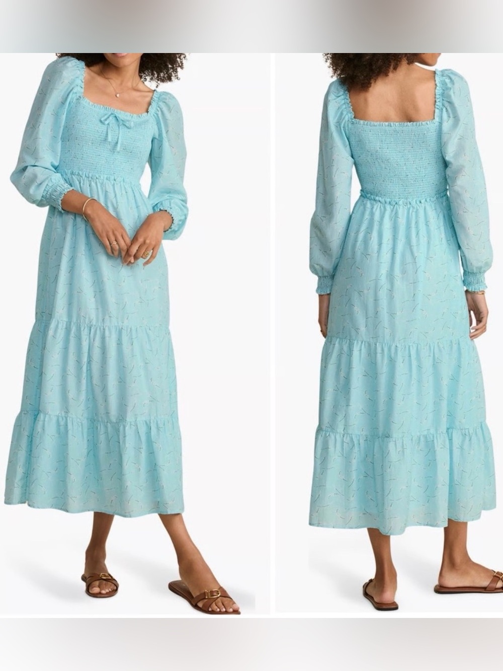 NWT Vineyard Vines Silk Cotton Smocked Midi Dress (Size M)